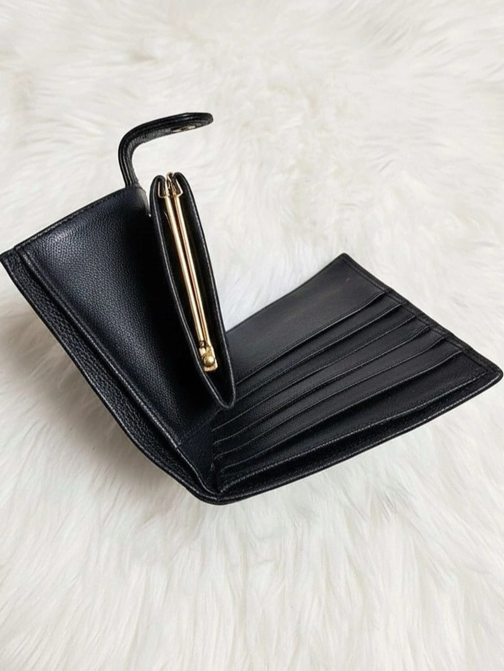 Chanel Vintage Chanel Caviar Leather CC Logo Bifold Kisslock Long Wallet Vintage - Picture 5 of 15